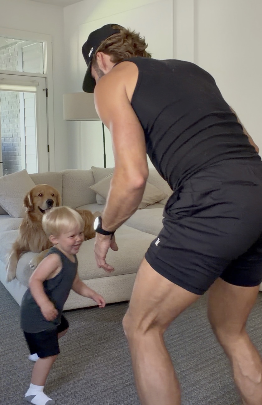 Parent and toddler doing The Chase activity